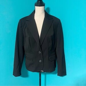 New York & Company 14 Black Double Button Blazer Jacket